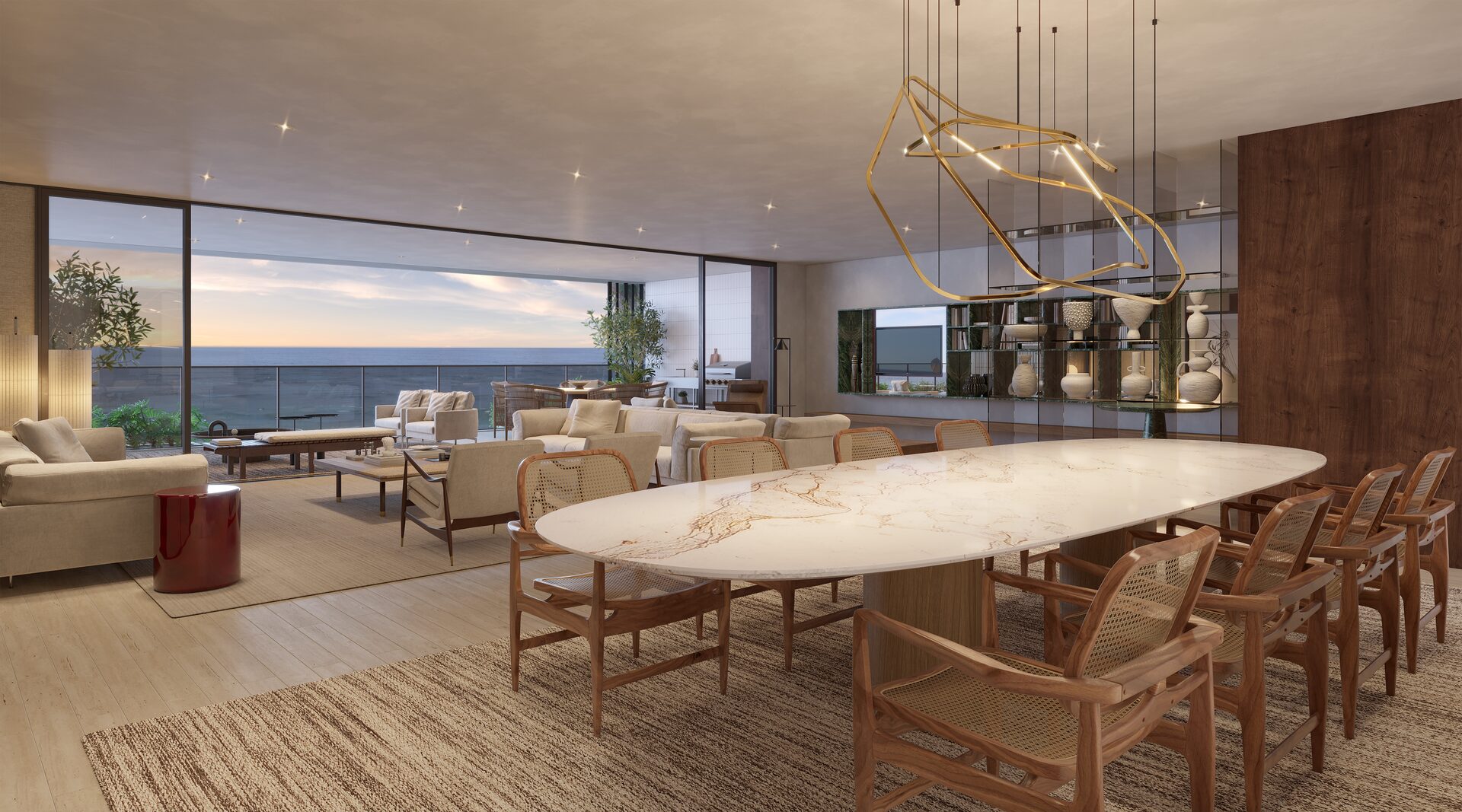 Sala de jantar decorada — Riio by Piero Lissoni