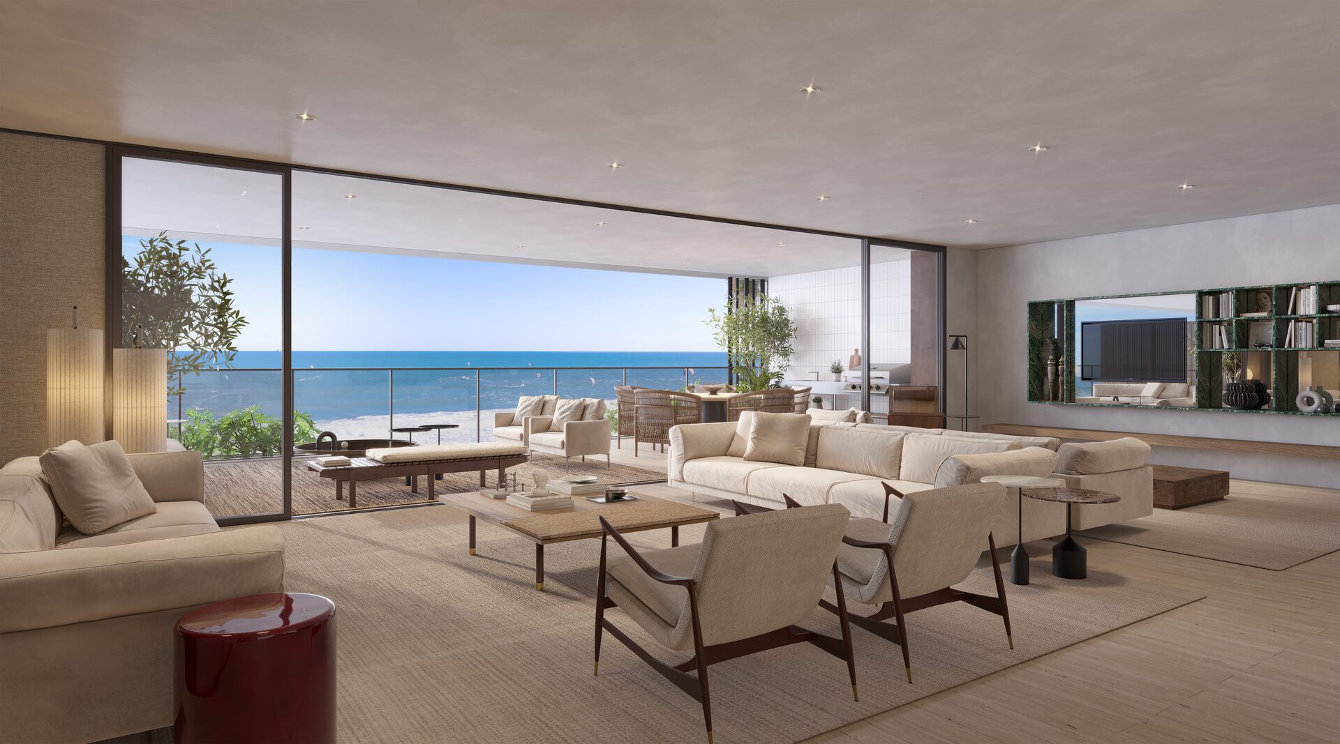 Sala decorada com vista mar — Riio Barra da Tijuca