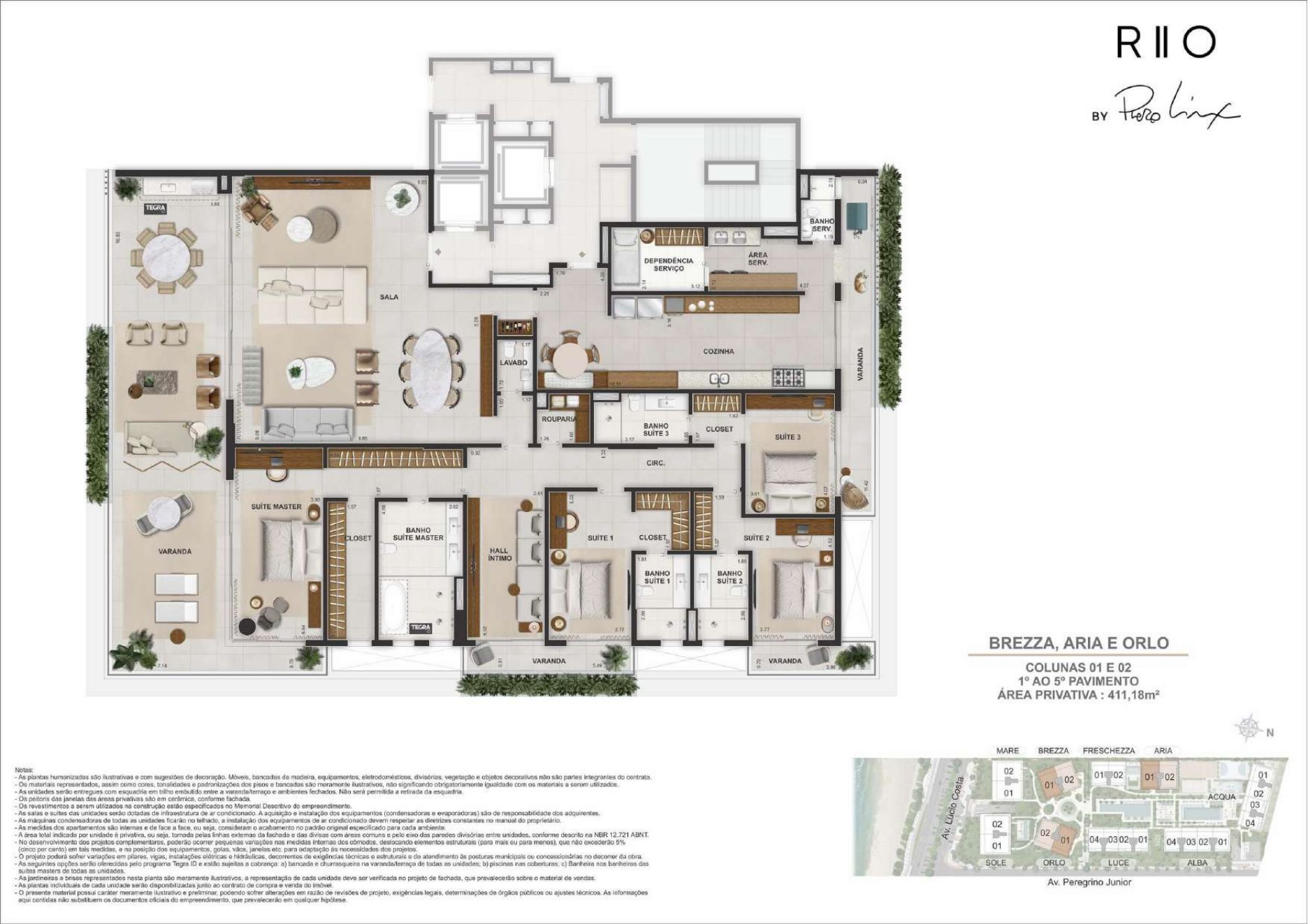 Prévia da planta da torre Brezza