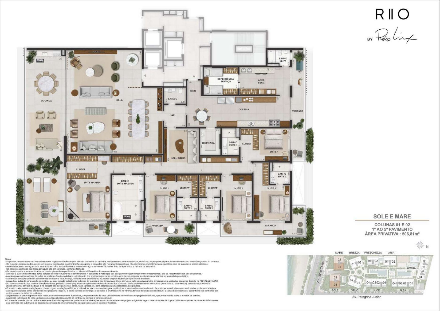 Prévia da planta da torre Sole